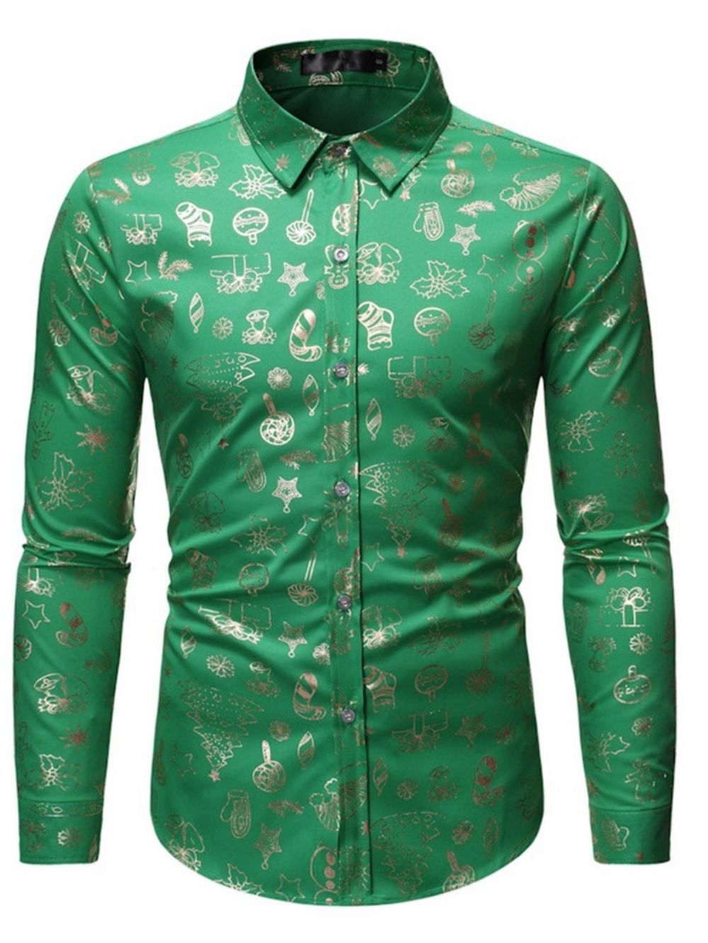 Camisa Casual Estampada De Inverno Com Lapela Simples