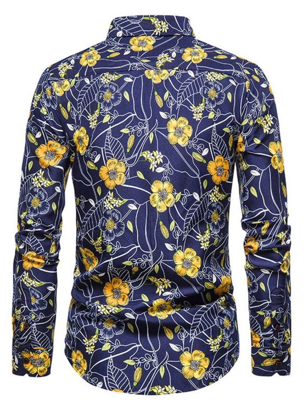 Camisa Casual Floral De Outono Com Lapela