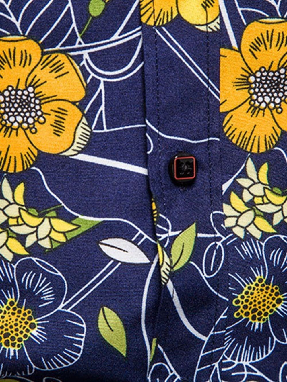 Camisa Casual Floral De Outono Com Lapela