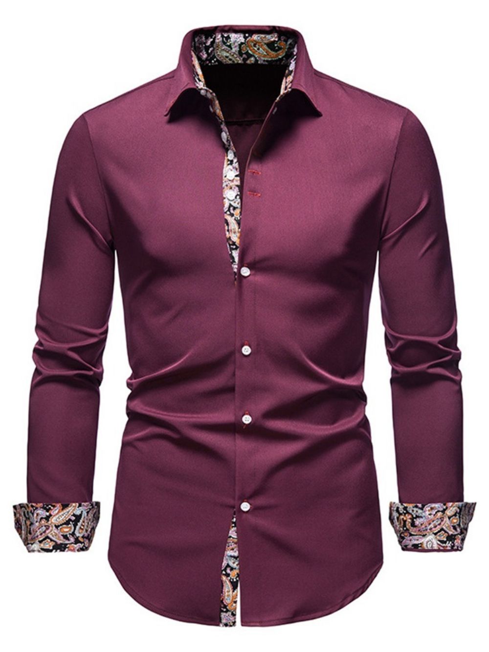 Camisa Casual Lapel Slim Fall