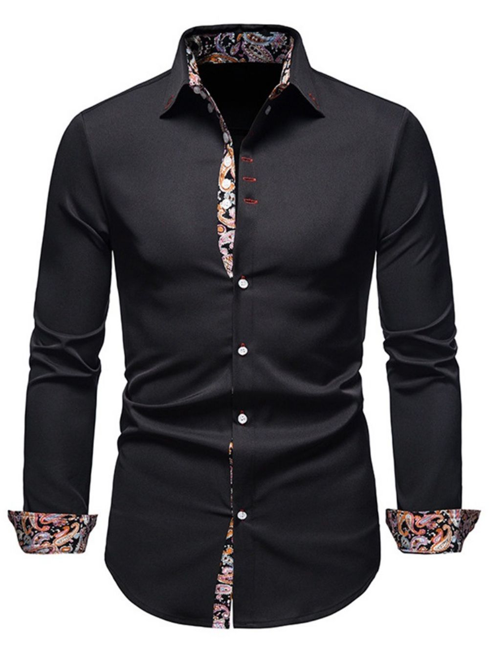 Camisa Casual Lapel Slim Fall