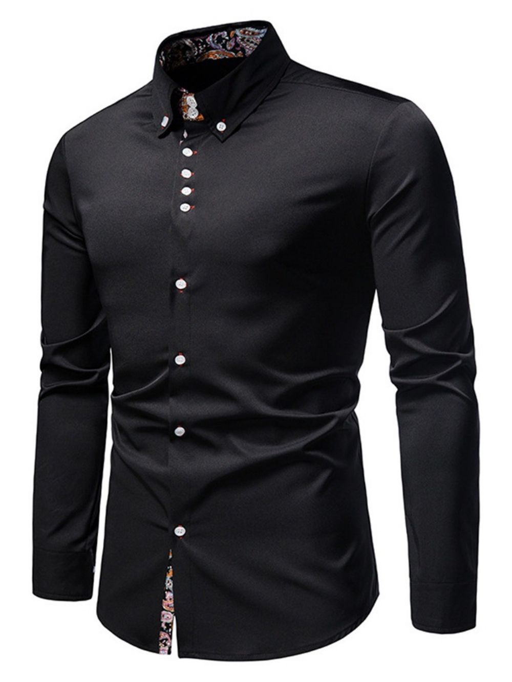 Camisa Casual Lapel Slim Fall