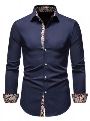 Camisa Casual Lapel Slim Fall