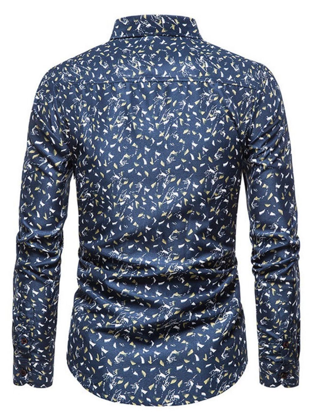 Camisa Casual De Lapela Floral Com Abotoamento Simples