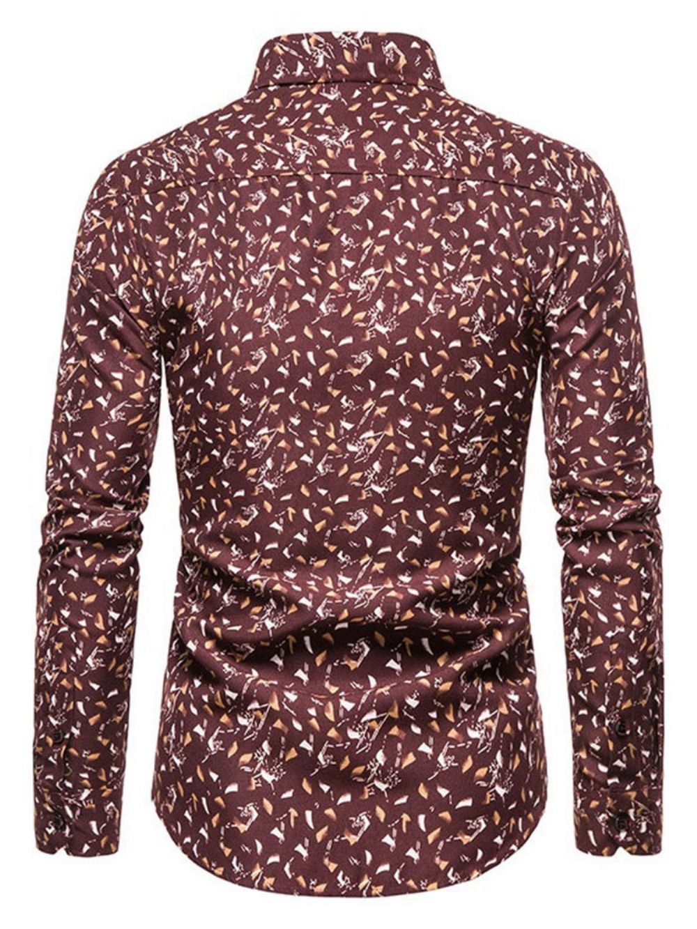 Camisa Casual De Lapela Floral Com Abotoamento Simples