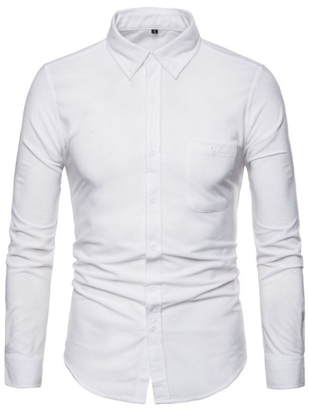 Camisa Casual De Lapela Simples Com Abotoamento Simples