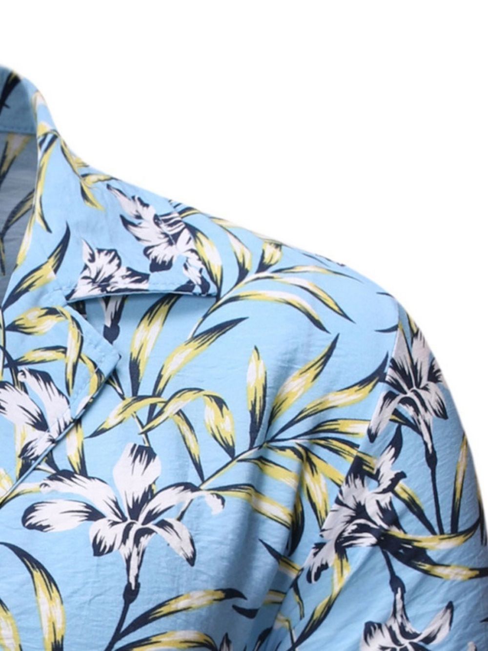 Camisa Casual Masculina Com Botão Floral De Abotoamento Simples