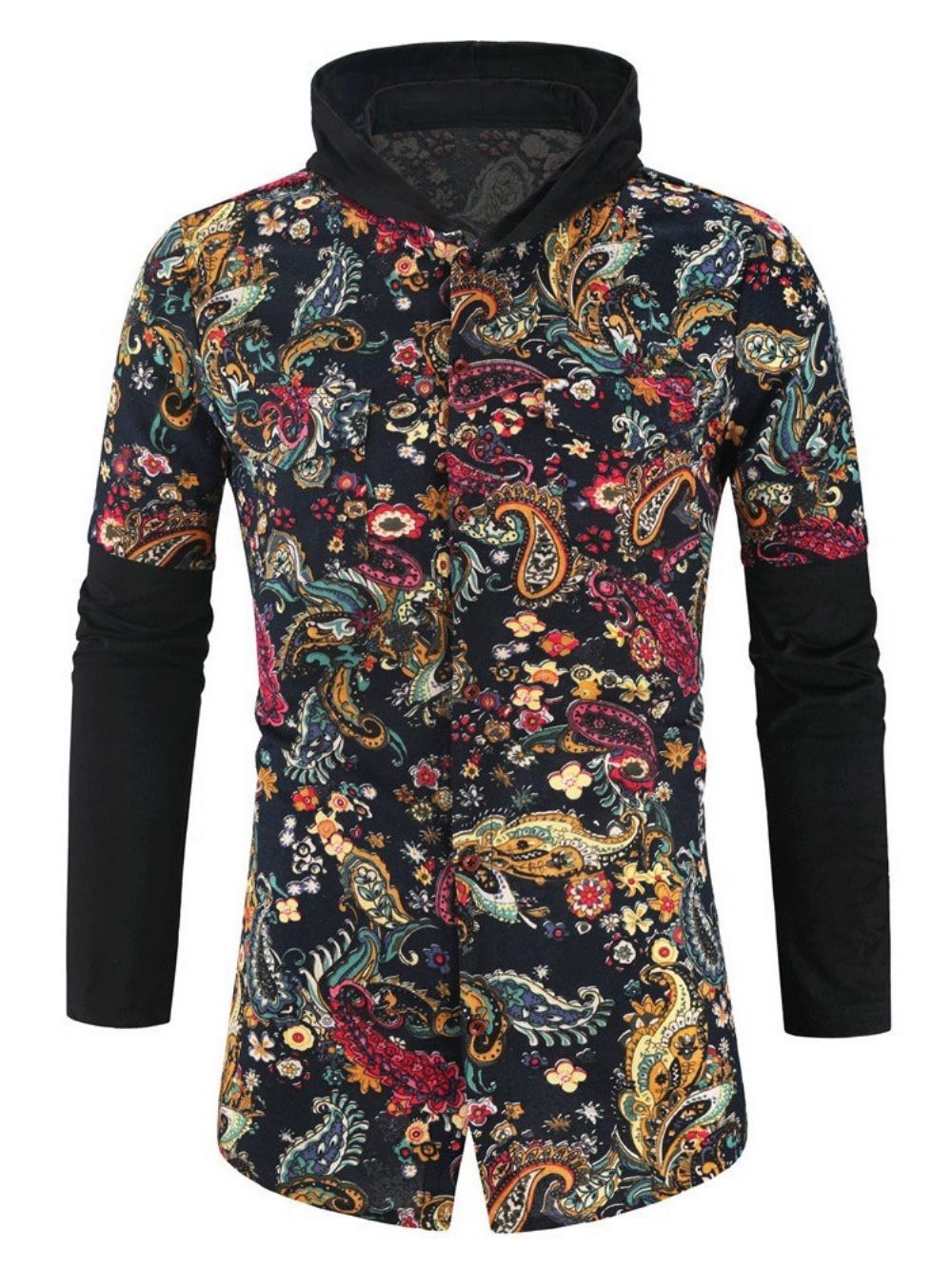 Camisa Casual Masculina Com Estampa Floral