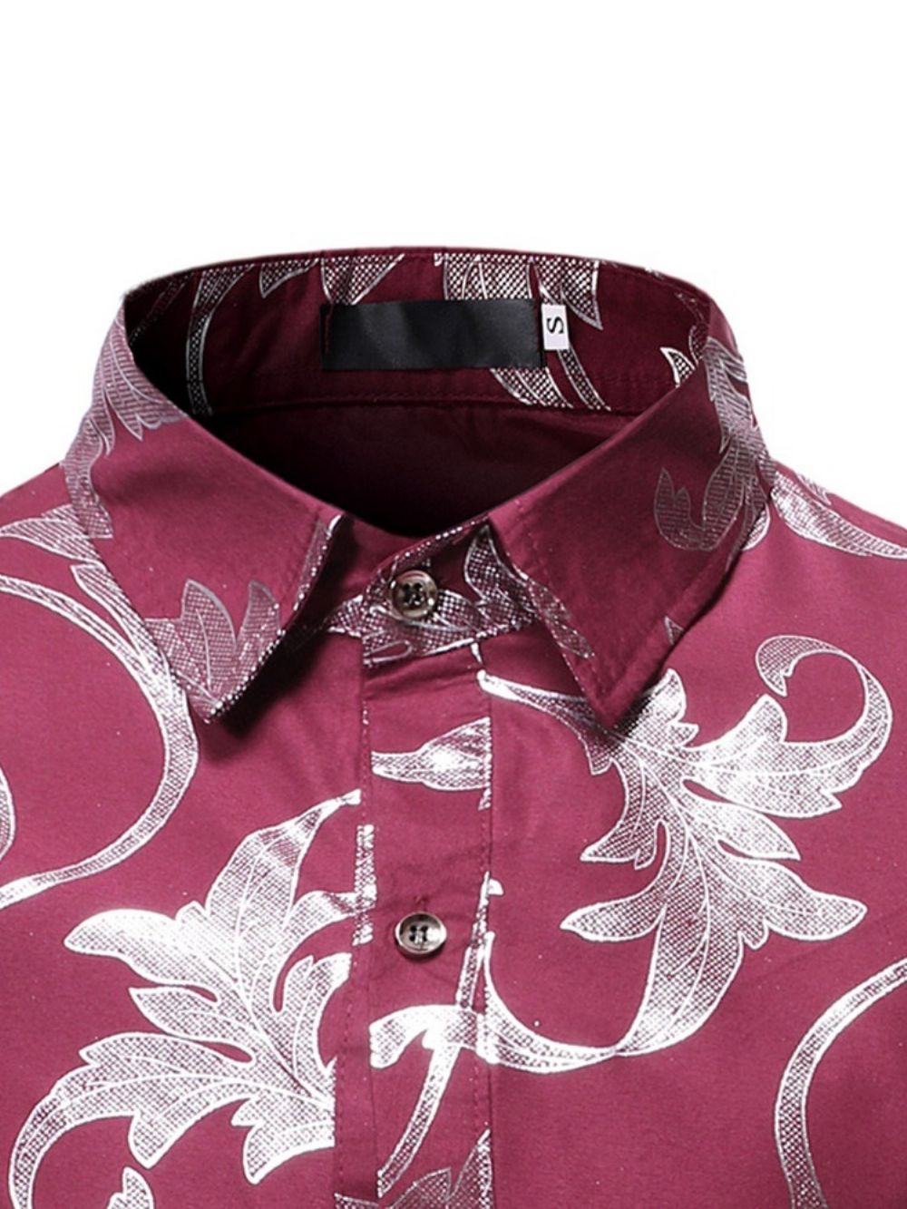 Camisa Casual Masculina Com Estampa De Lapela E Trespassado Simples