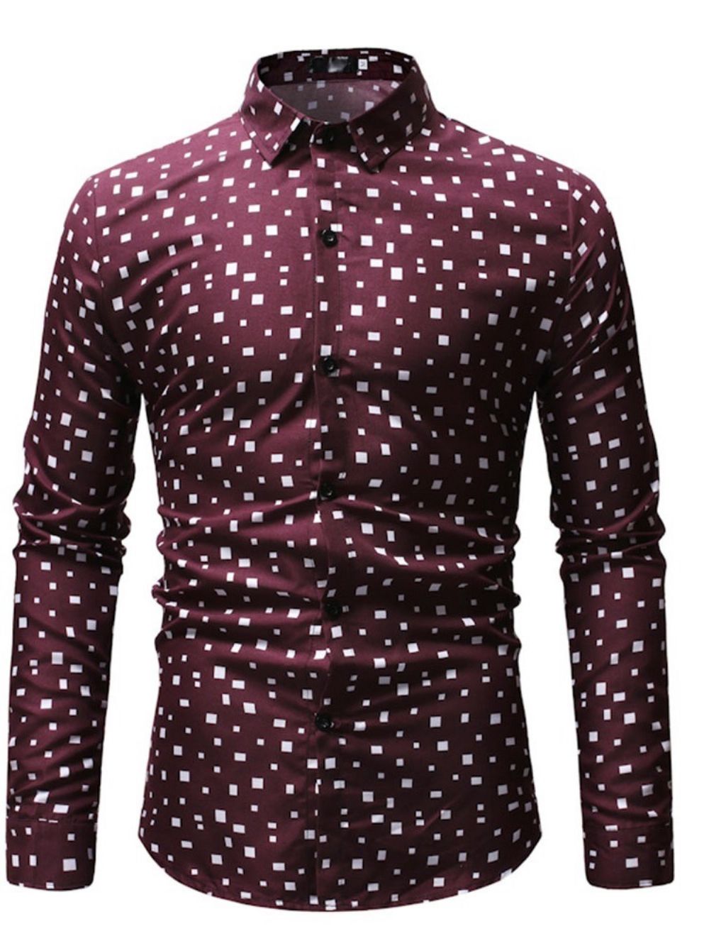 Camisa Casual Masculina Com Estampa De Lapela E Trespassado Simples