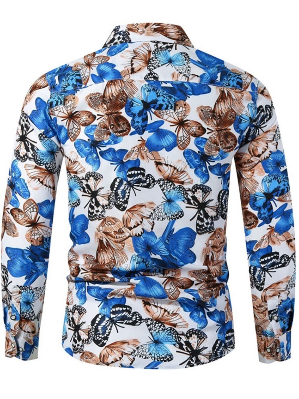 Camisa Casual Masculina De Lapela Animal Spring Slim