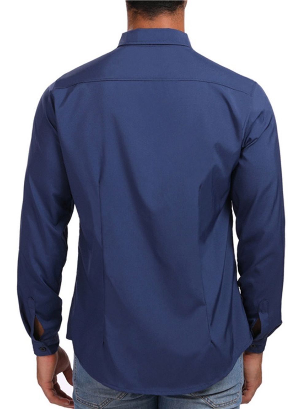 Camisa Casual Masculina De Lapela Com Zíper E De Abotoamento Simples