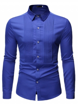 Camisa Casual Masculina Simples De Botão Simples Com Abotoamento