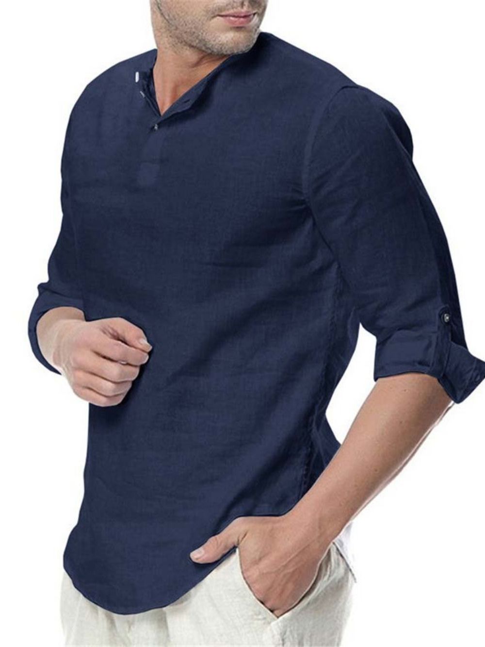 Camisa Casual Casual Masculina Slim