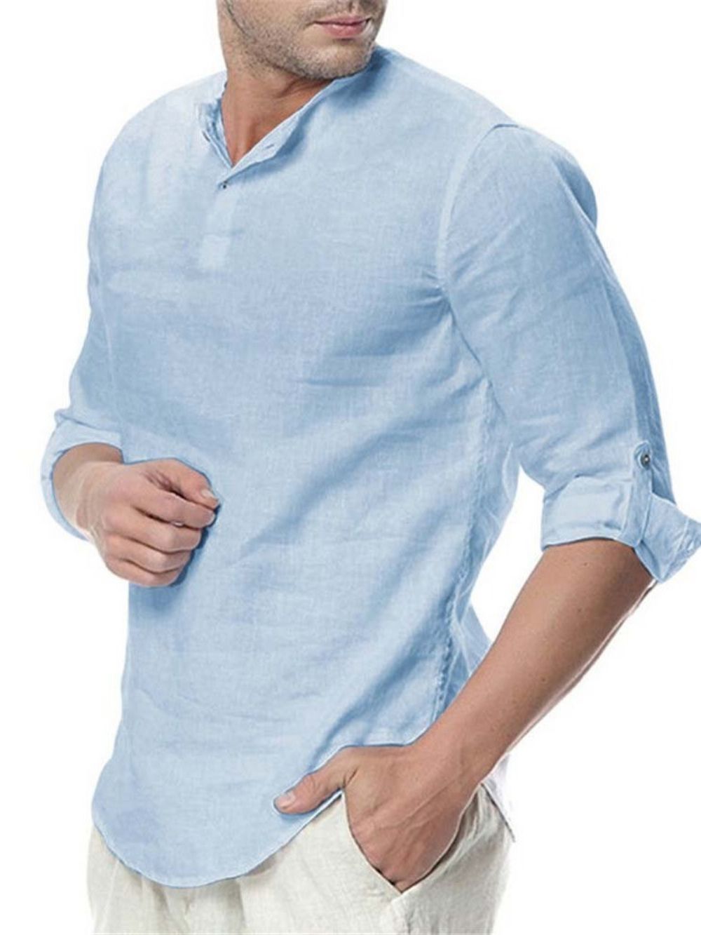 Camisa Casual Casual Masculina Slim