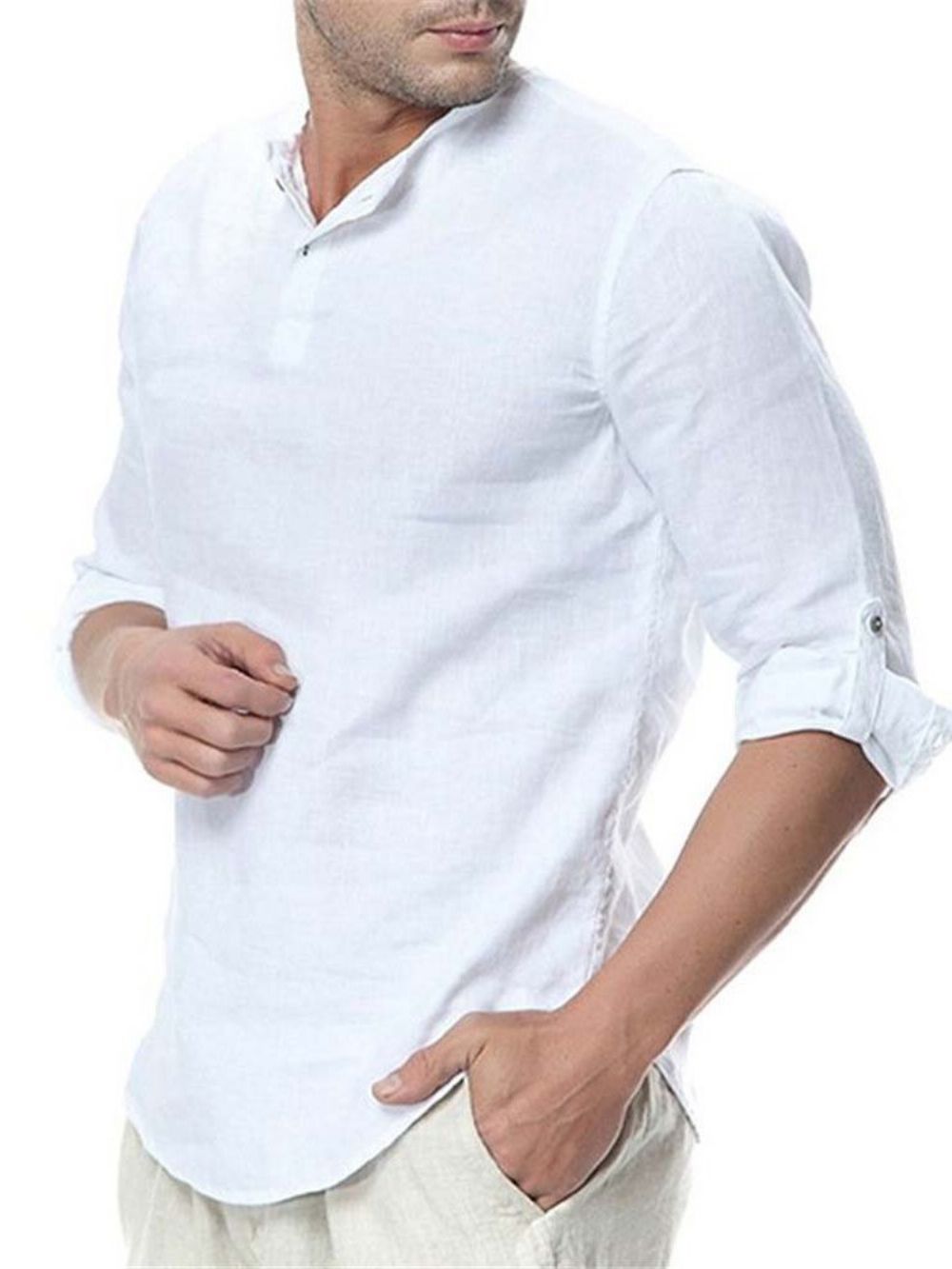 Camisa Casual Casual Masculina Slim