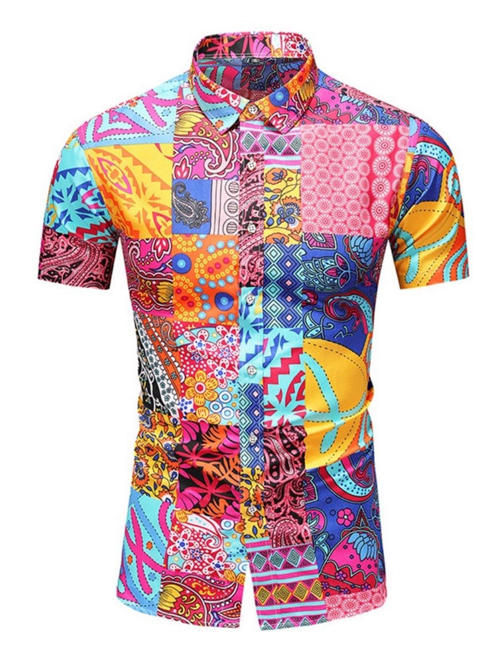 Camisa Com Estampa De Lapela Floral Verão Trespassado Fashion