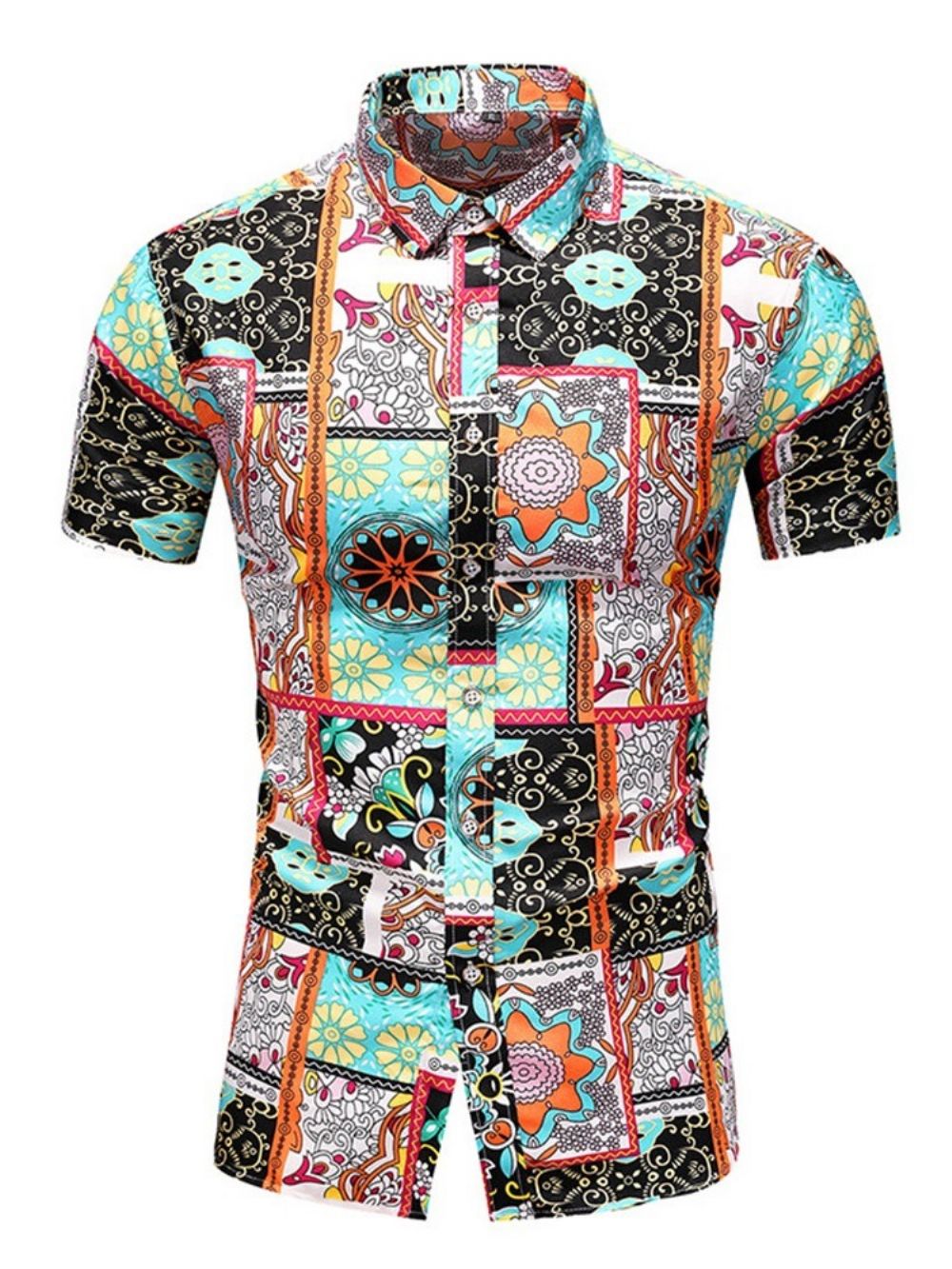 Camisa Com Estampa De Lapela Floral Verão Trespassado Fashion