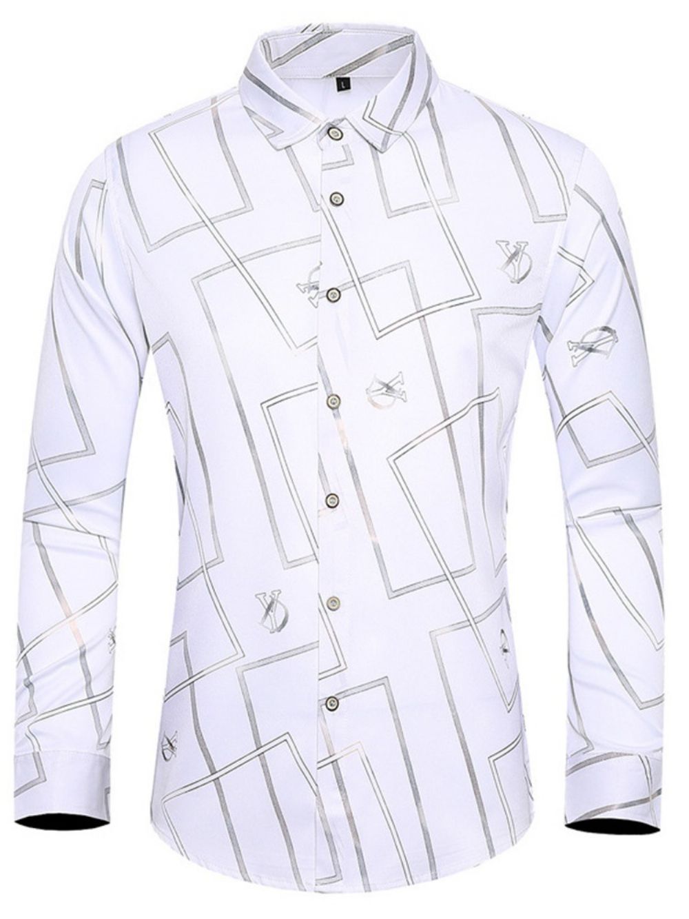 Camisa Elegante De Outono Com Estampa De Lapela