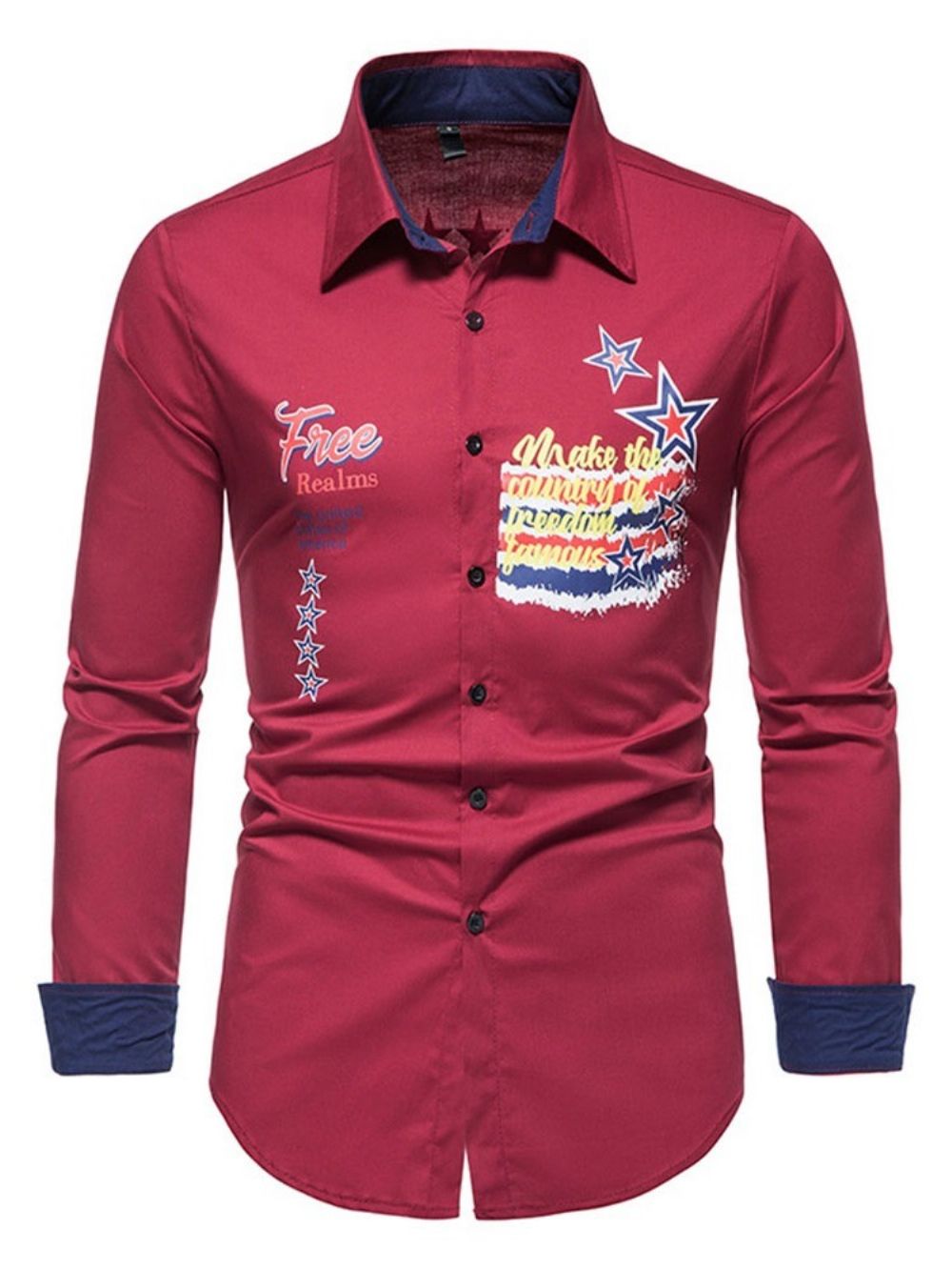 Camisa Estampada Carta Casual Fina De Primavera