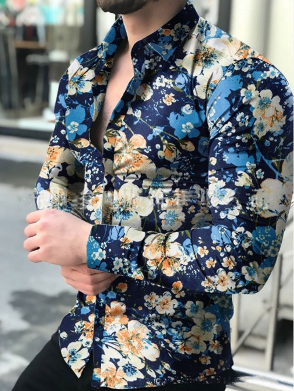 Camisa Estampada Floral Moda Outono