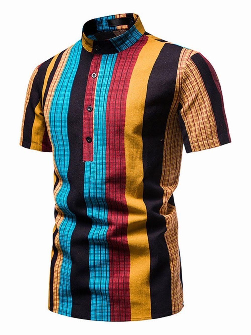 Camisa Estampada De Verão Com Gola De Pé Inglaterra