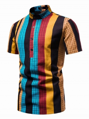 Camisa Estampada De Verão Com Gola De Pé Inglaterra