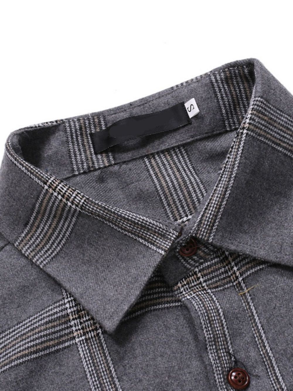 Camisa Masculina Casual De Bolso Xadrez Manga Simples