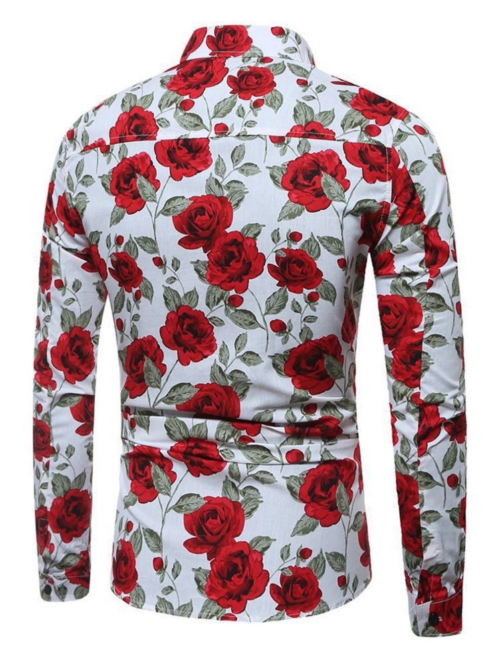 Camisa Masculina Casual Com Estampa Floral De Outono