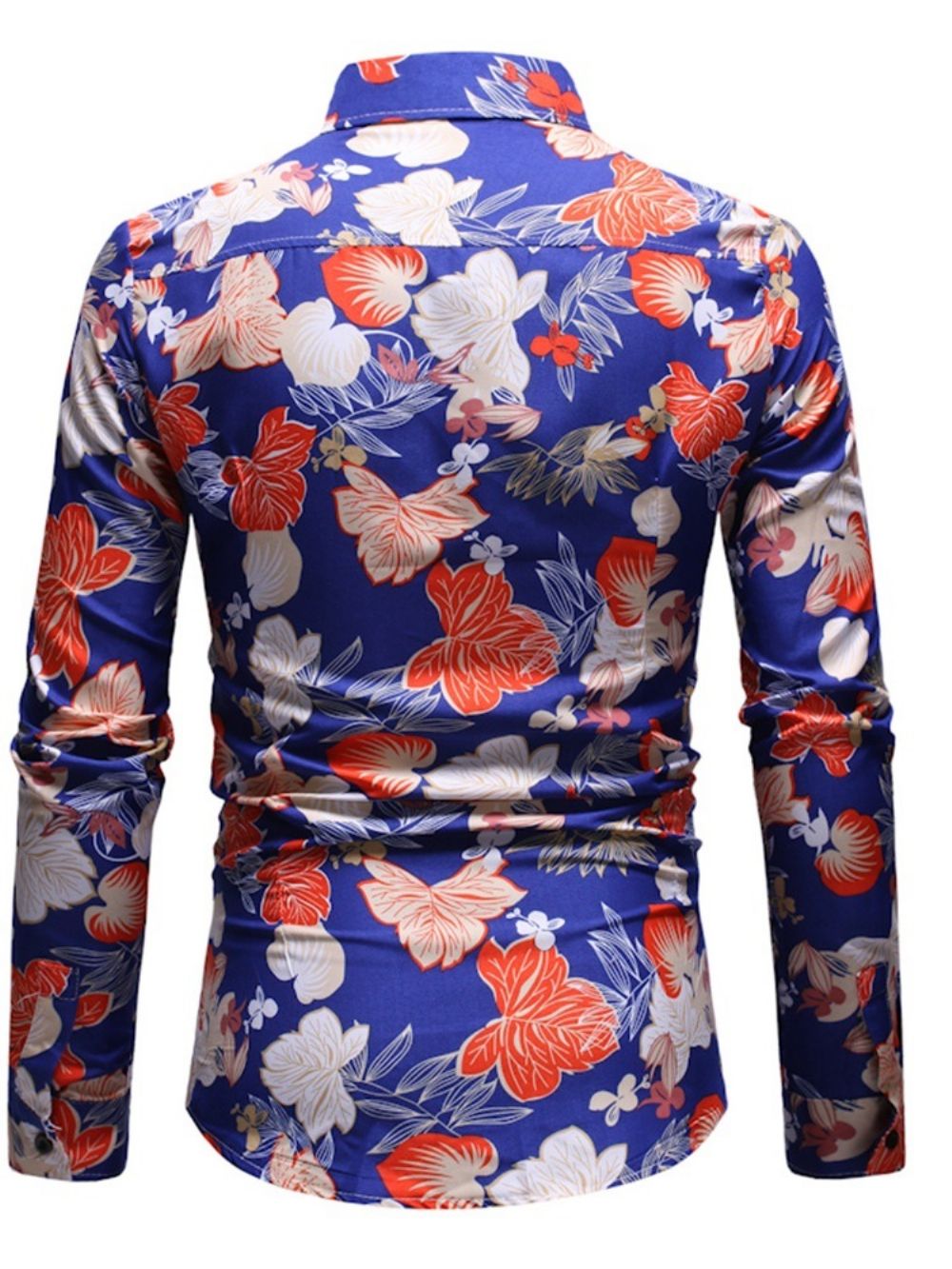 Camisa Masculina Casual Com Estampa Floral De Outono