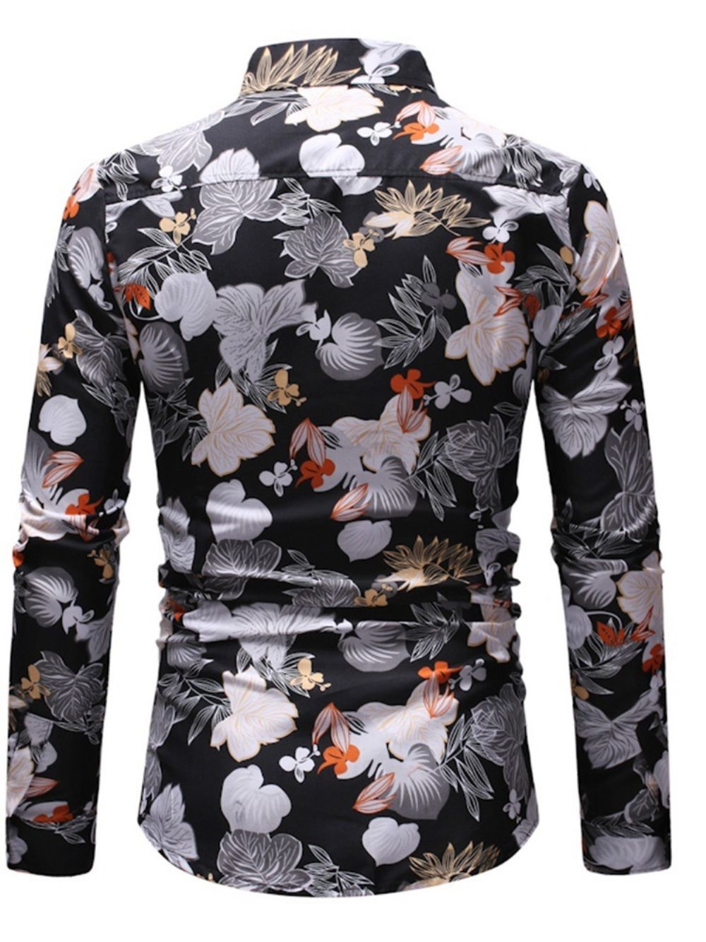 Camisa Masculina Casual Com Estampa Floral De Outono