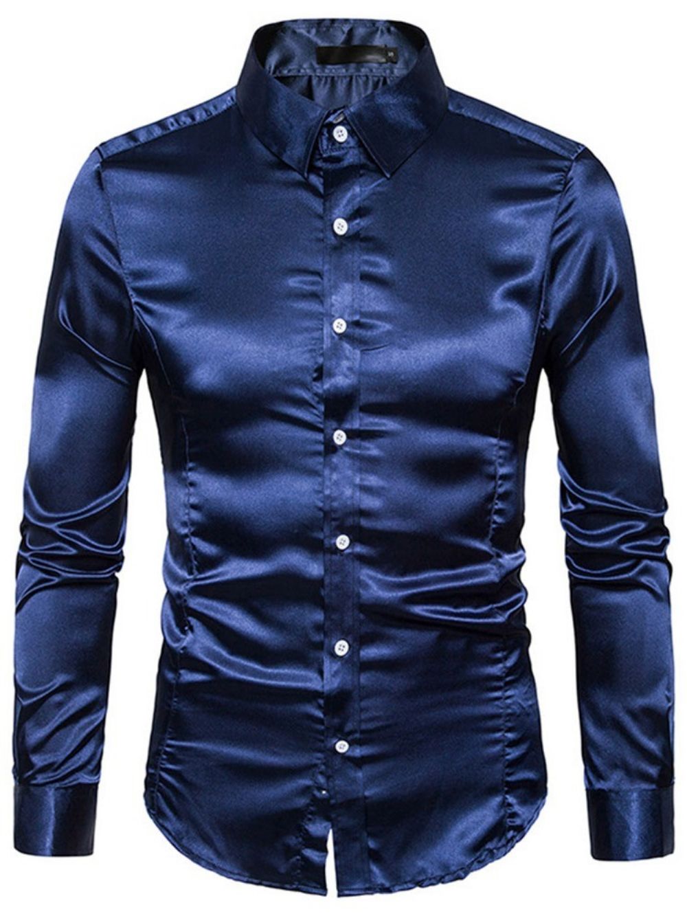 Camisa Masculina Casual Com Lapela Simples De Outono