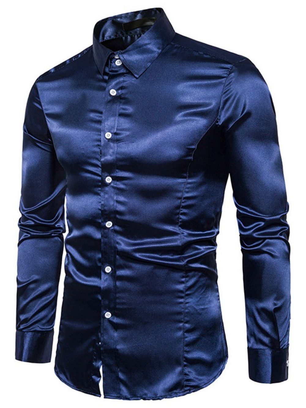 Camisa Masculina Casual Com Lapela Simples De Outono