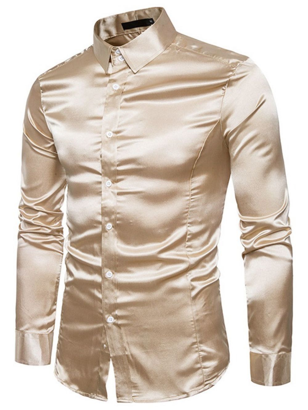 Camisa Masculina Casual Com Lapela Simples De Outono