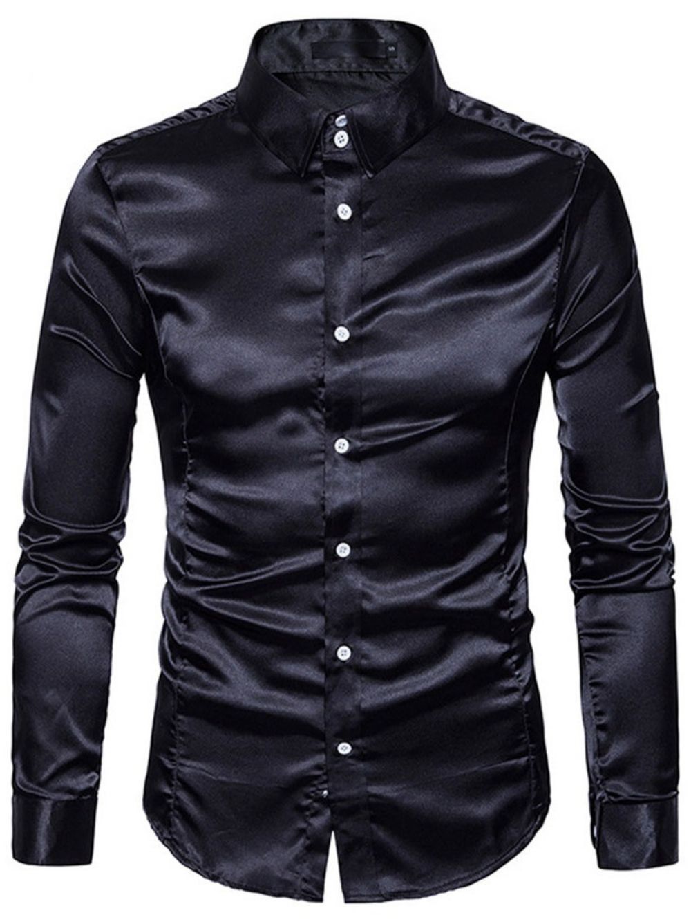 Camisa Masculina Casual Com Lapela Simples De Outono