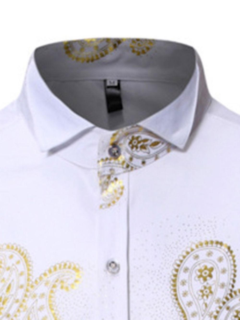 Camisa Masculina Casual Slim Com Estampa De Lapela