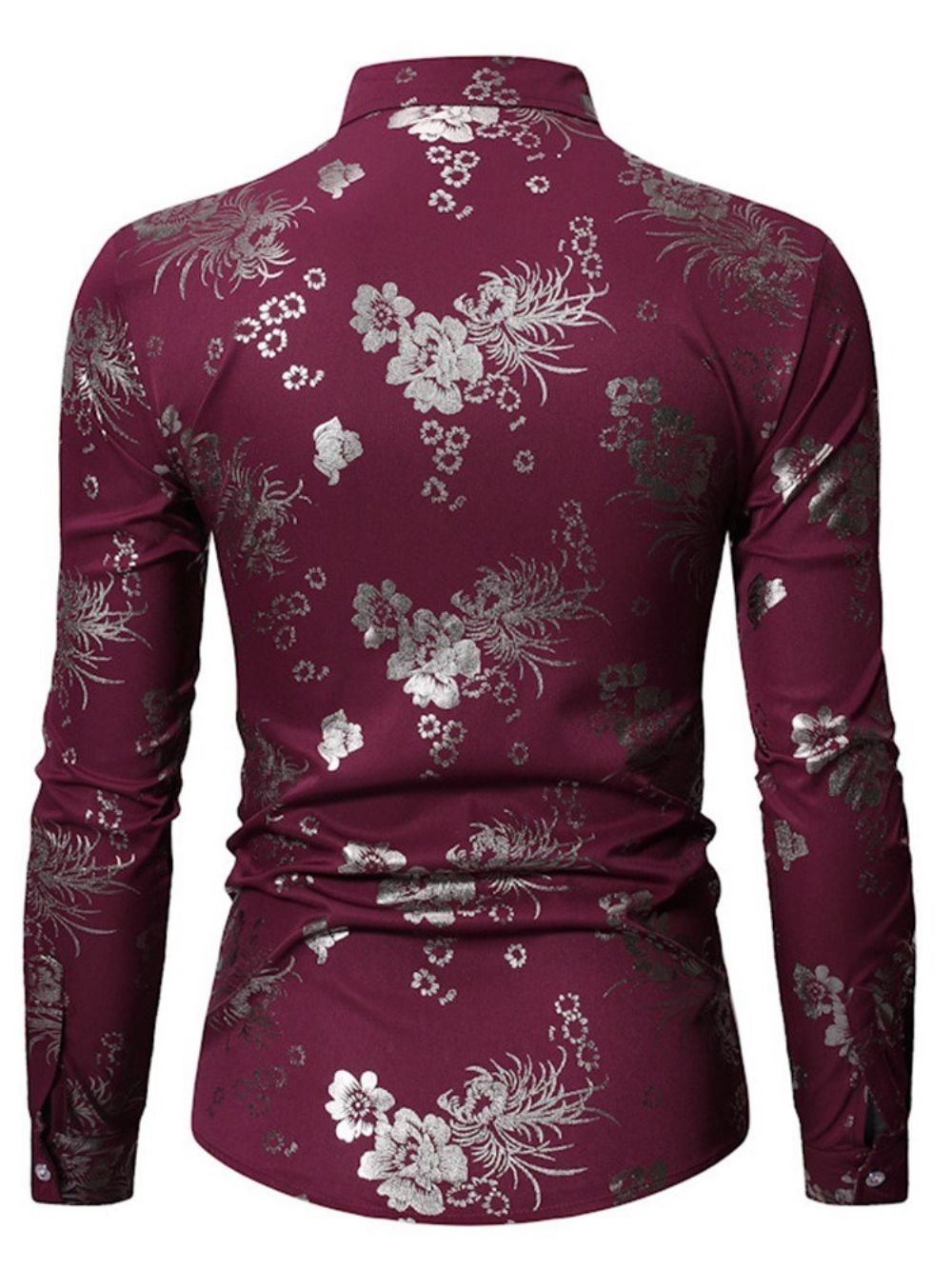 Camisa Masculina Com Estampa Floral Lapela Trespassada