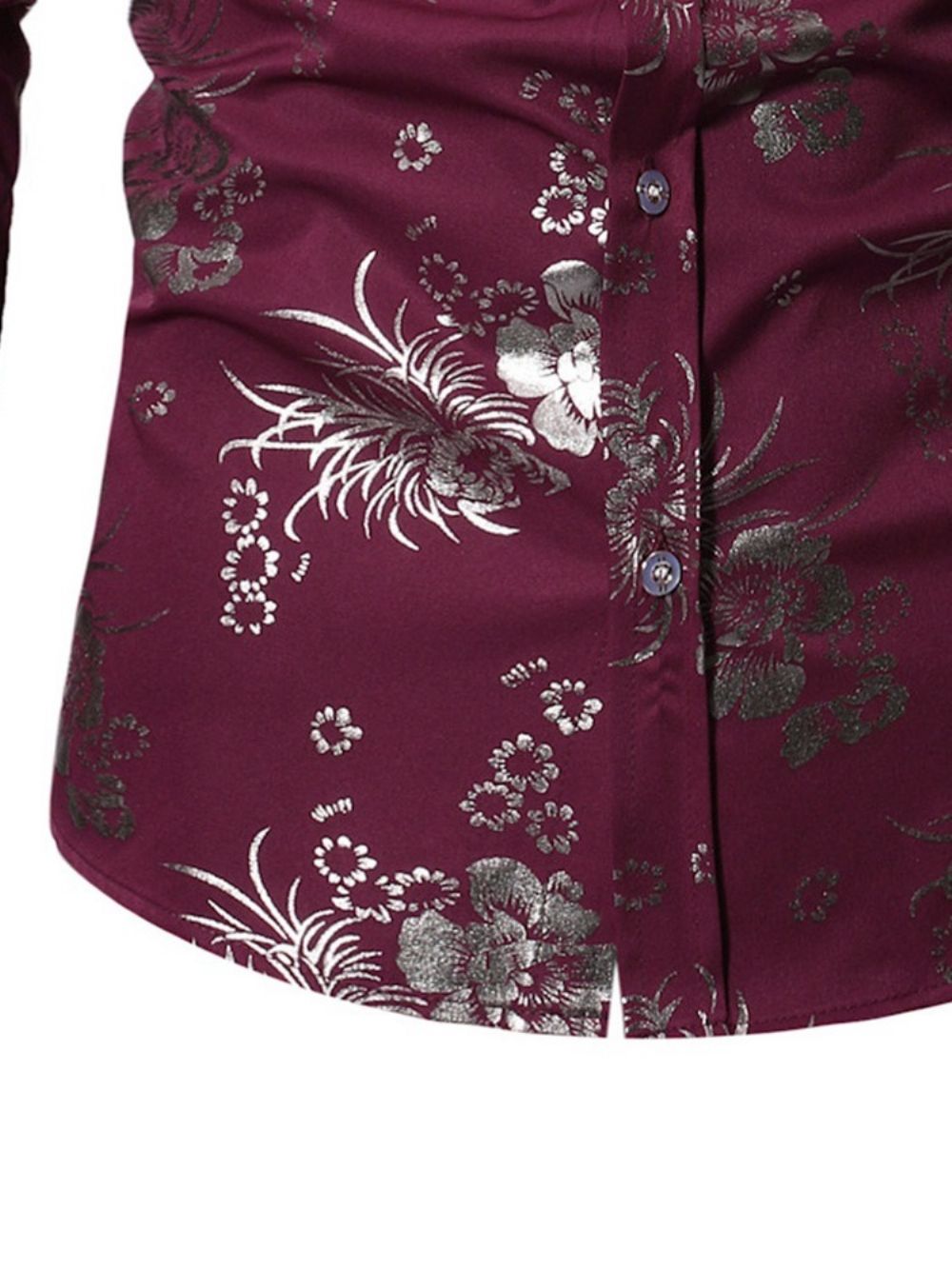 Camisa Masculina Com Estampa Floral Lapela Trespassada