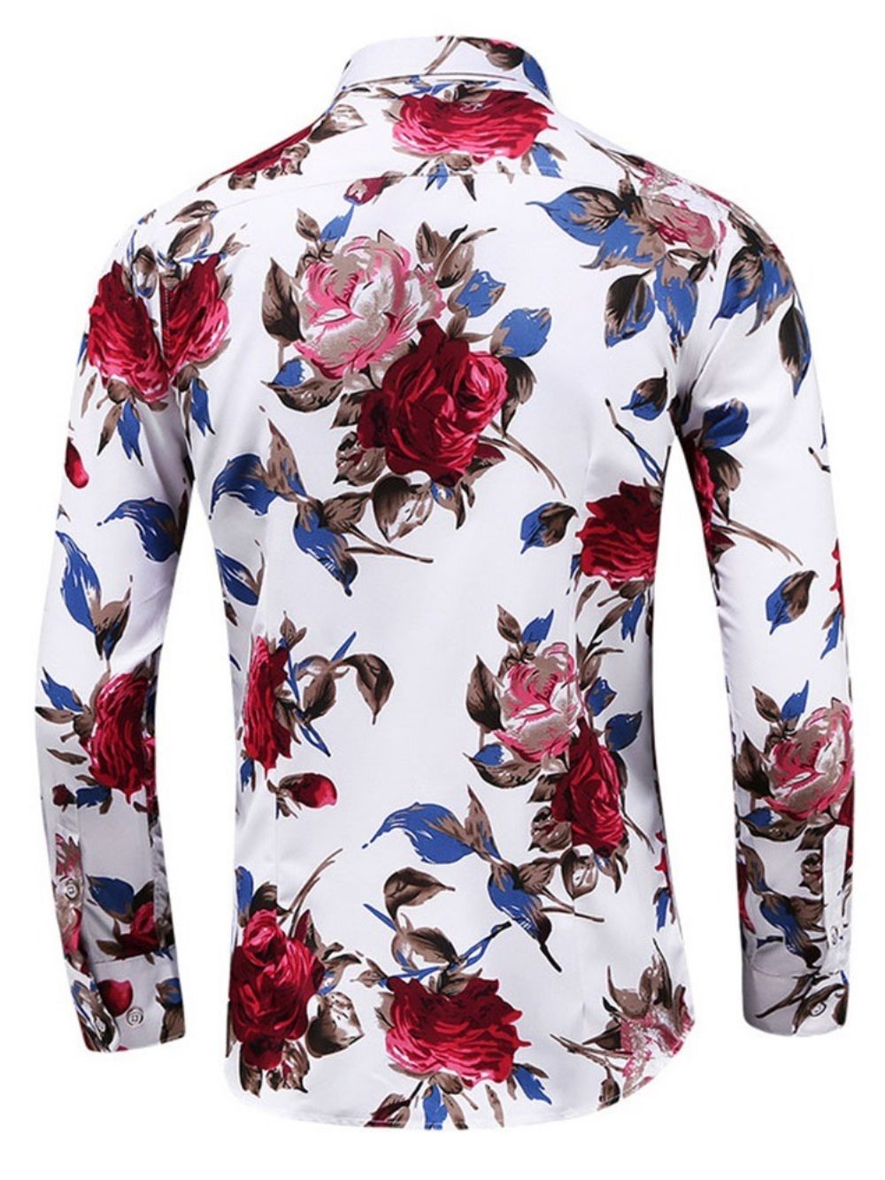 Camisa Masculina Com Estampa De Lapela Floral Outono Trespassado