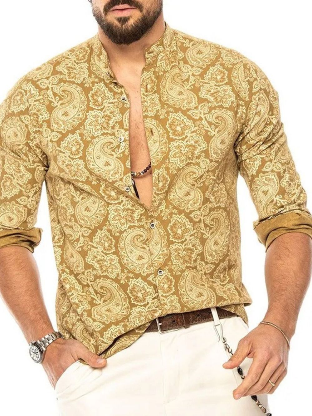 Camisa Masculina Estampa Floral Slim Trespassada