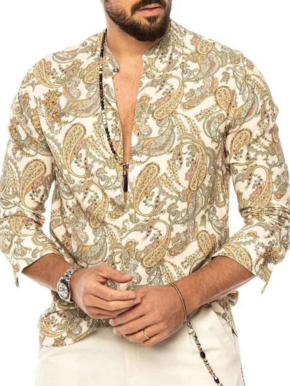 Camisa Masculina Estampa Floral Slim Trespassada