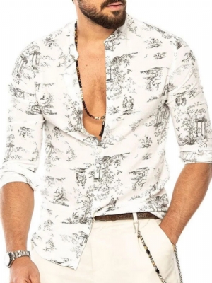 Camisa Masculina Estampa Floral Slim Trespassada