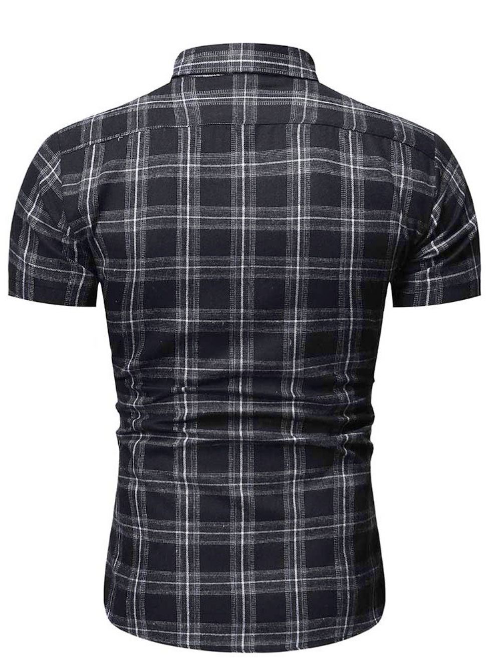 Camisa Masculina Estampa Xadrez Lapela Trespassada