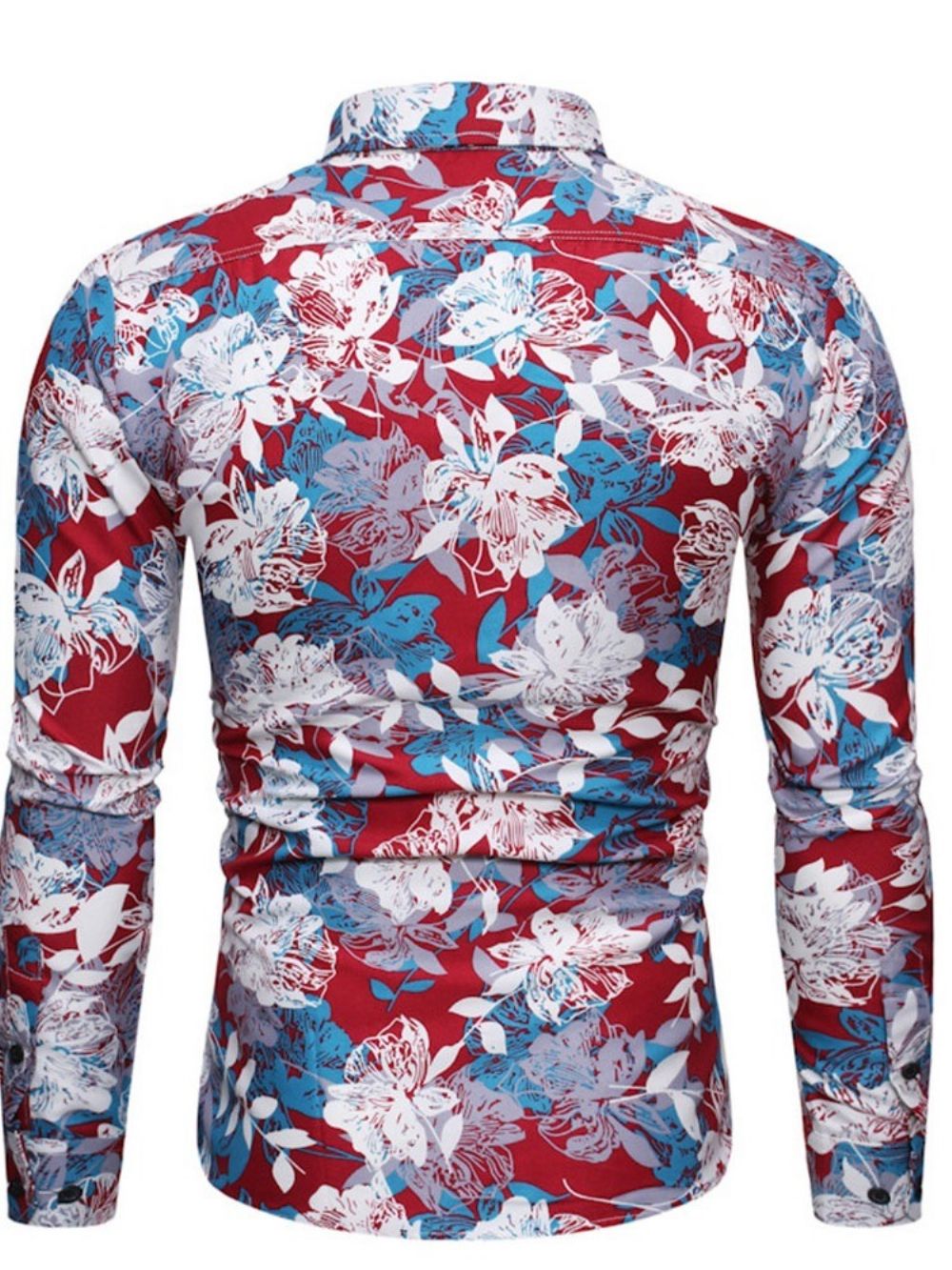 Camisa Masculina Estampada Com Lapela Casual De Primavera