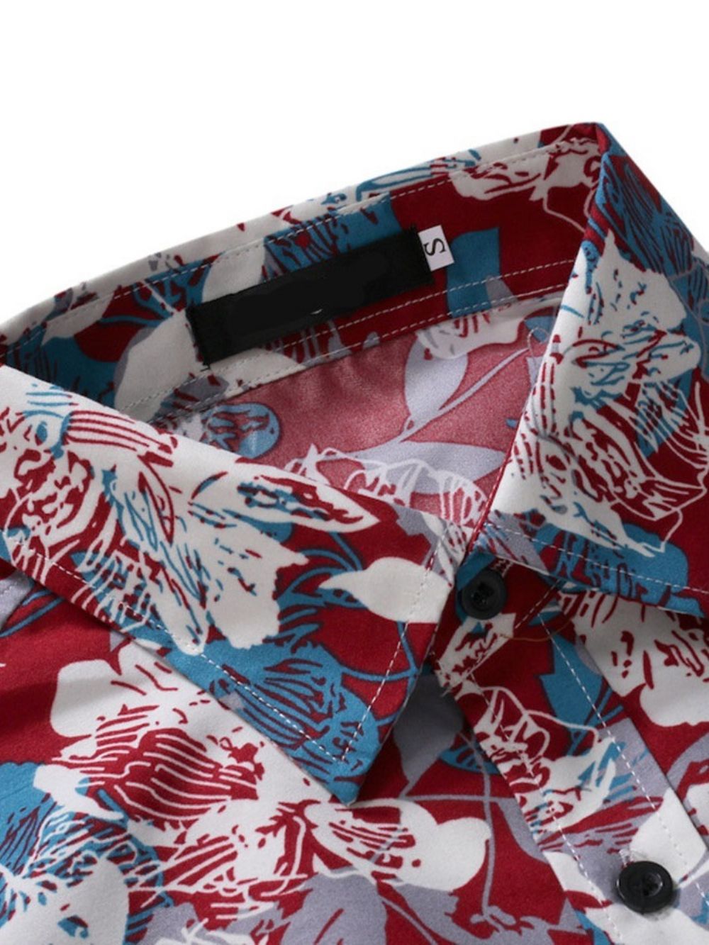 Camisa Masculina Estampada Com Lapela Casual De Primavera