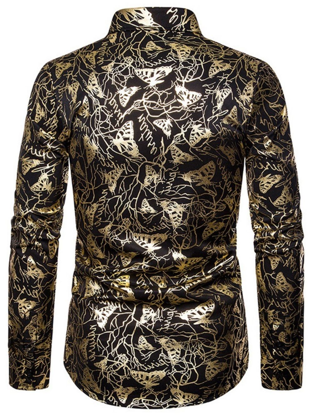 Camisa Masculina Estampado Animal Lapela Trespassado