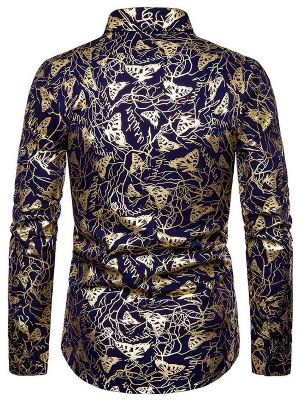 Camisa Masculina Estampado Animal Lapela Trespassado