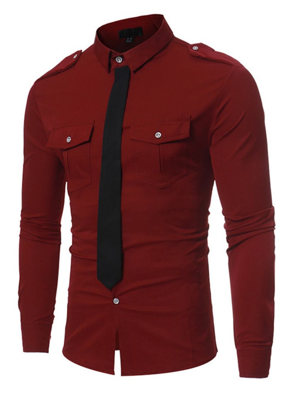 Camisa Masculina Fina Decorada Exclusiva Com Gravata De Bolso