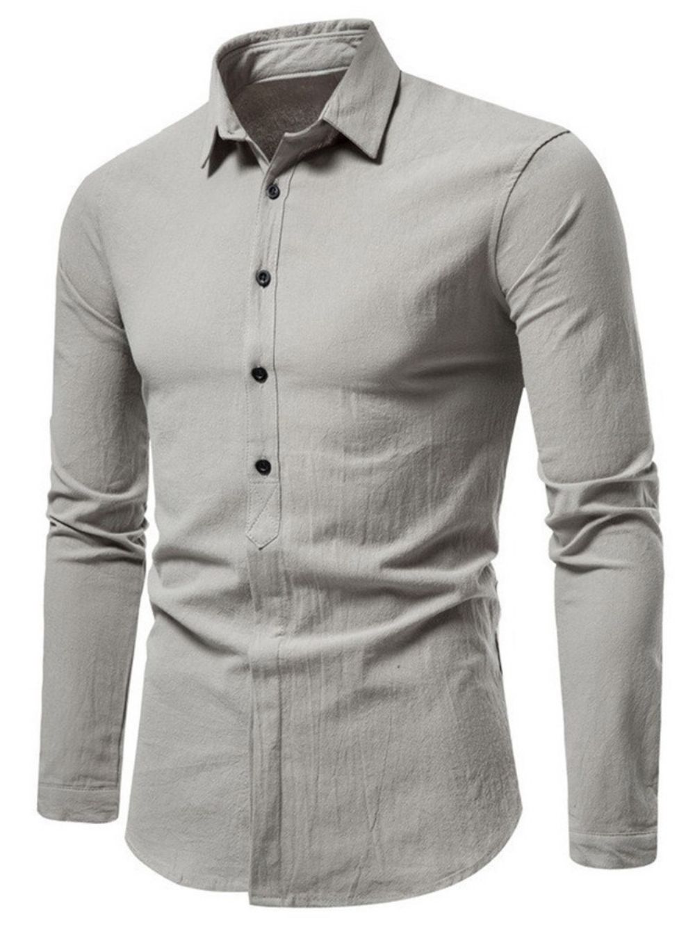 Camisa Masculina De Lapela Simples Ol Sem Abotoamento