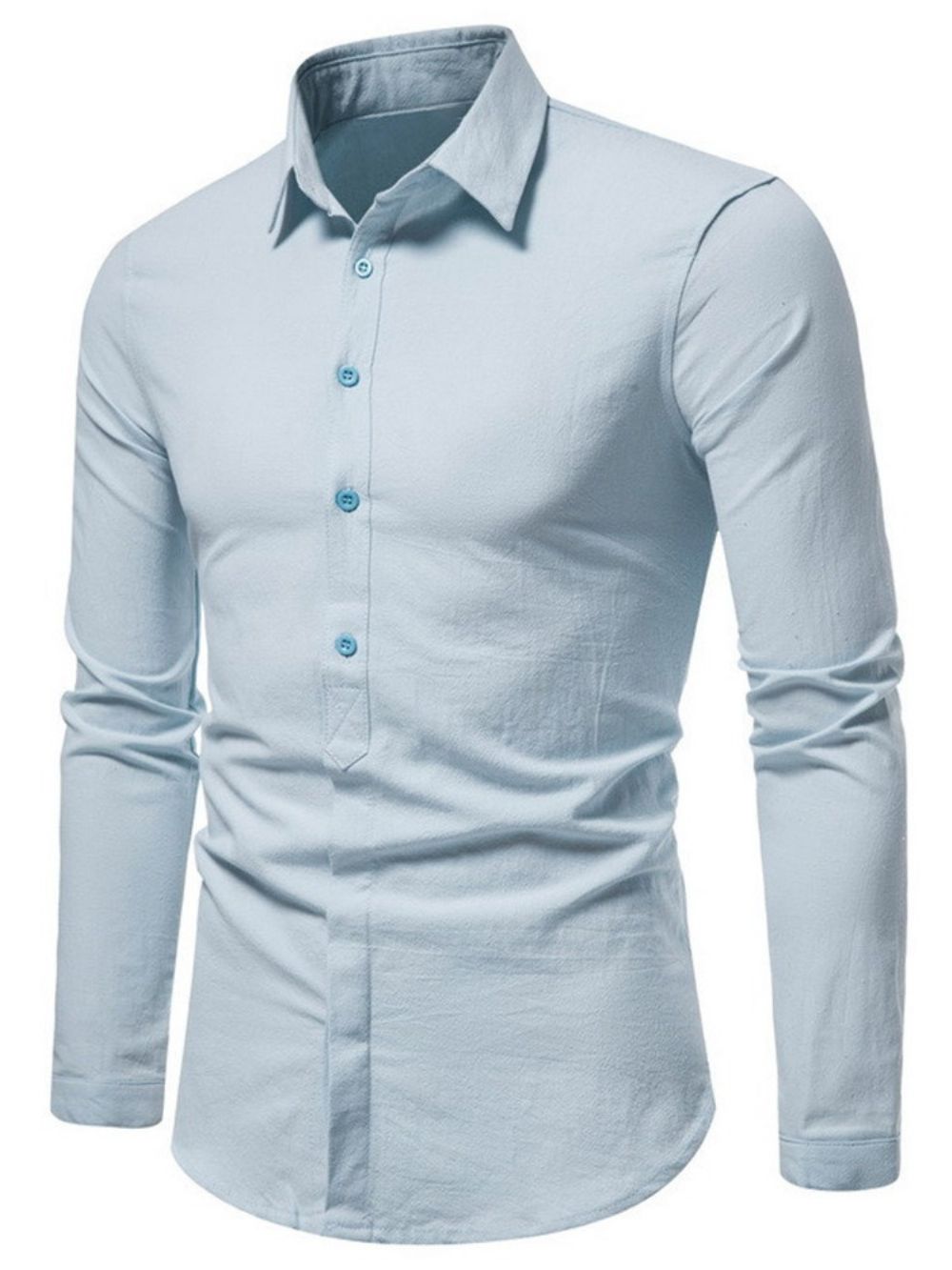 Camisa Masculina De Lapela Simples Ol Sem Abotoamento